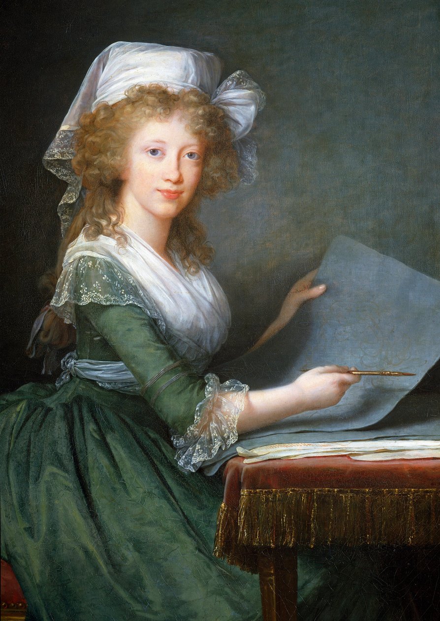Retrato de María Luisa de las Dos Sicilias (detalle) de Elisabeth Louise Vigee Lebrun