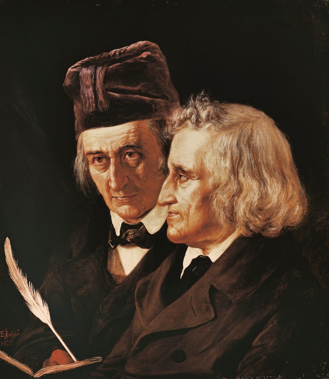 Retrato de los hermanos Jacob y Wilhelm Grimm de Elisabeth Maria Anna Jerichau Baumann