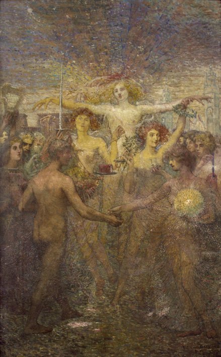 Instrucción Solidaridad Humana - Panel de la Biblioteca Nacional de Brasil de Eliseu Visconti
