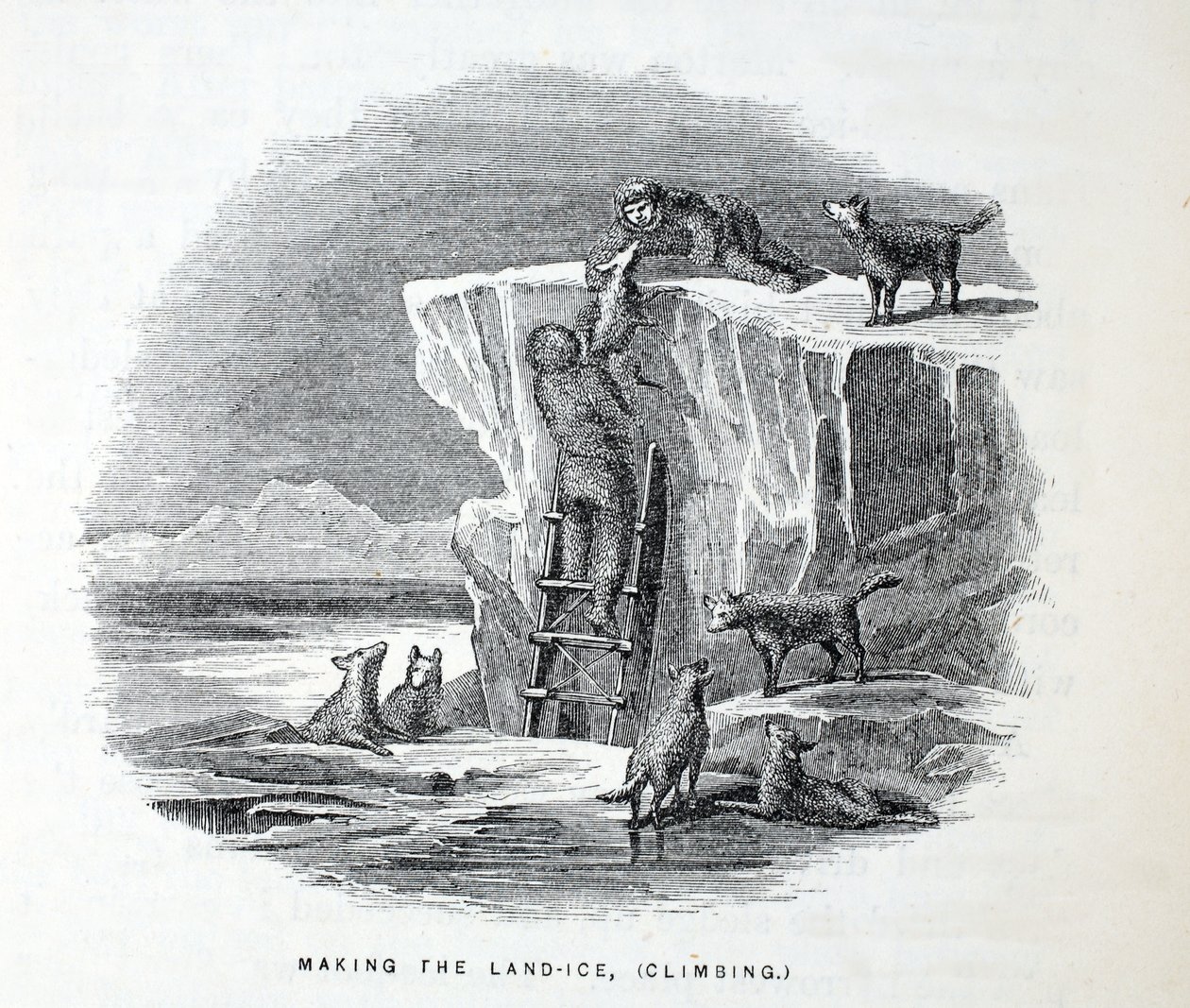 Haciendo el hielo terrestre, escalada, ilustración de 
