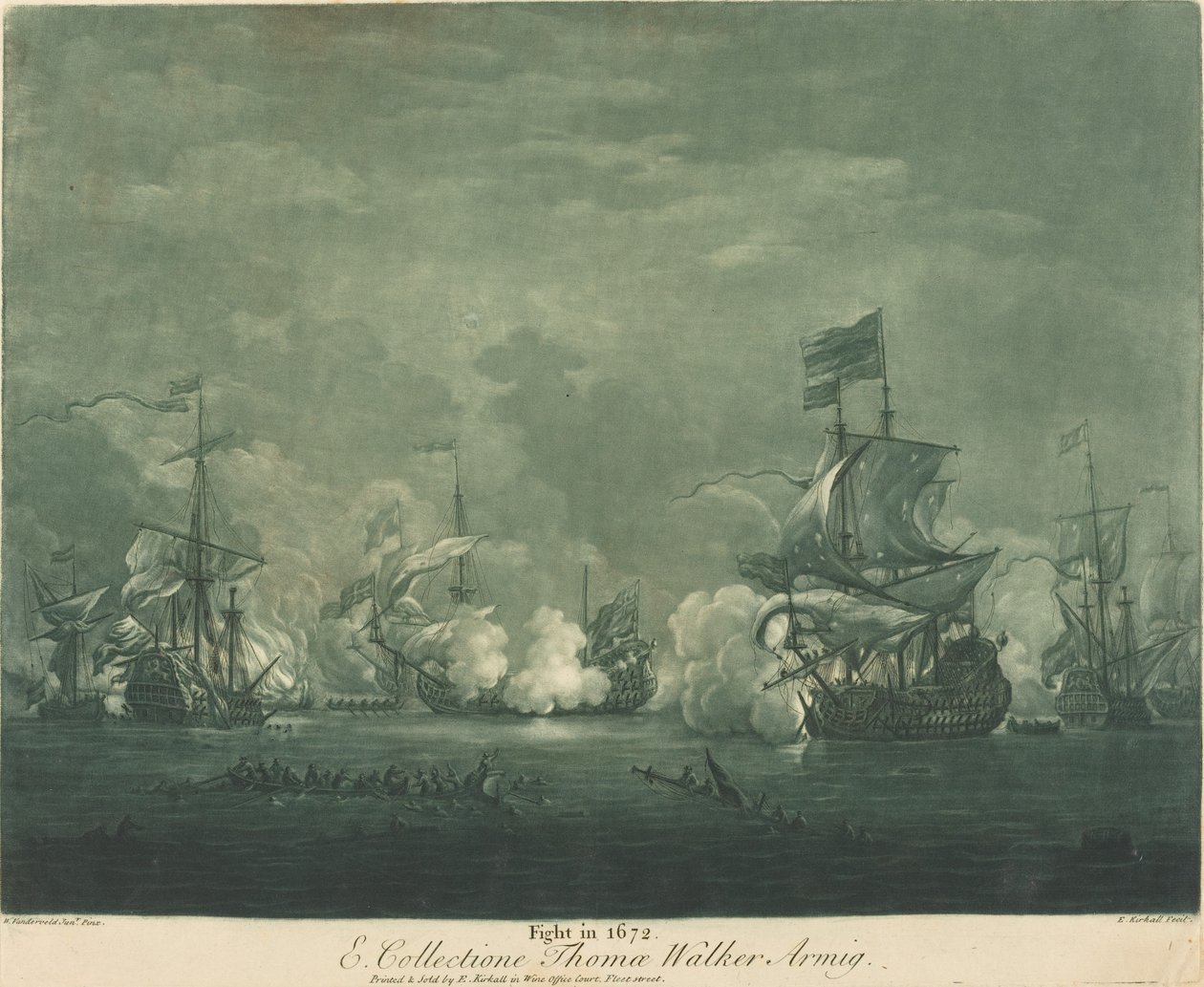 Lucha en 1672, década de 1720 de Elisha Kirkall