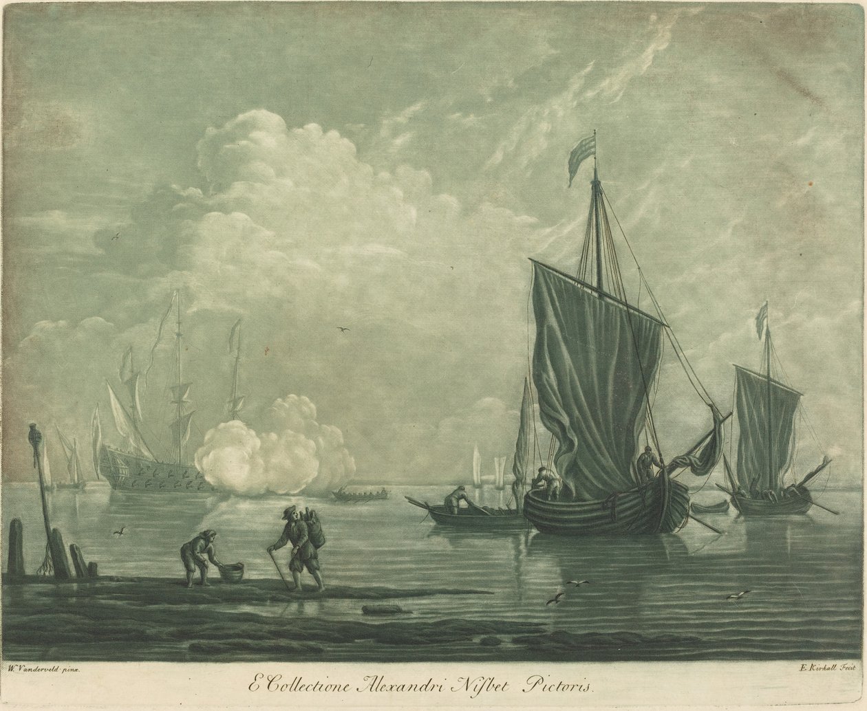 Escena de envío de la colección de Alexander Nisbit de Elisha Kirkall