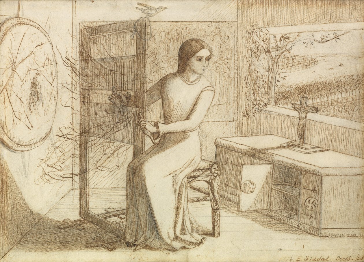 La Dama de Shalott, 1853 de Elizabeth Eleanor Siddal