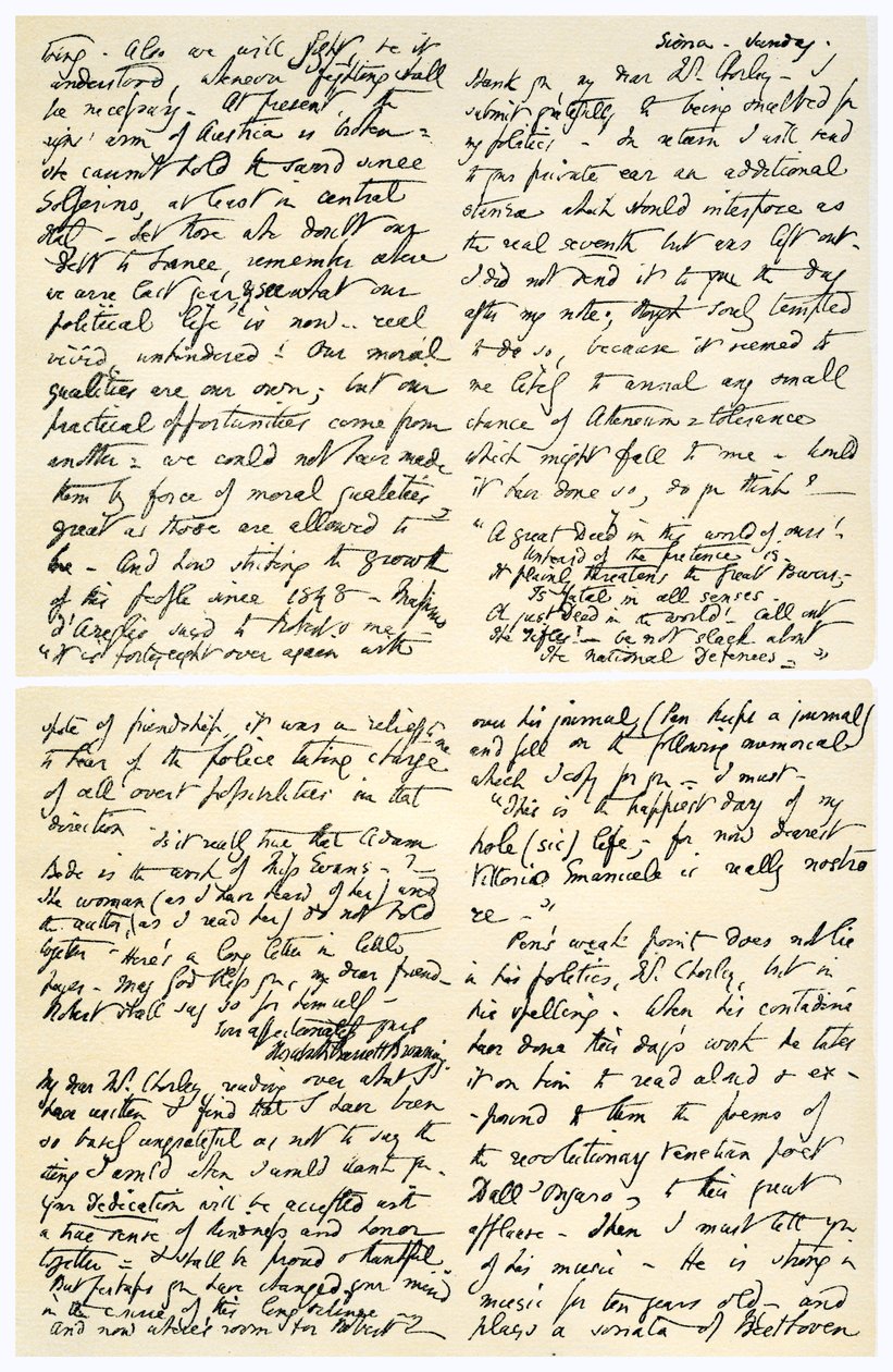 Carta de Elizabeth Barrett Browning a Henry F Chorley, 1859 de Elizabeth Barrett