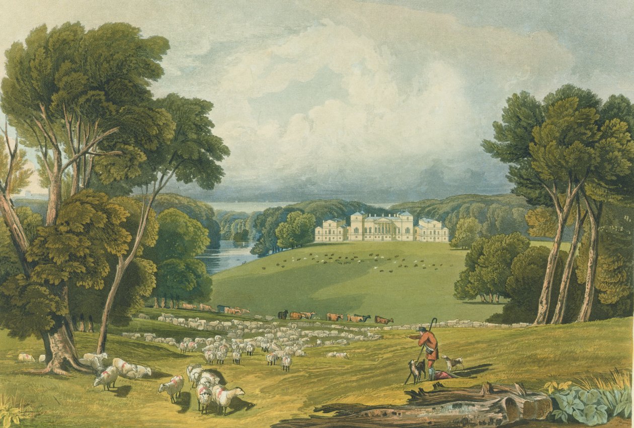 Vista de Holkham Hall, Norfolk, grabado por Robert Havell, 1818 de Elizabeth Blackwell