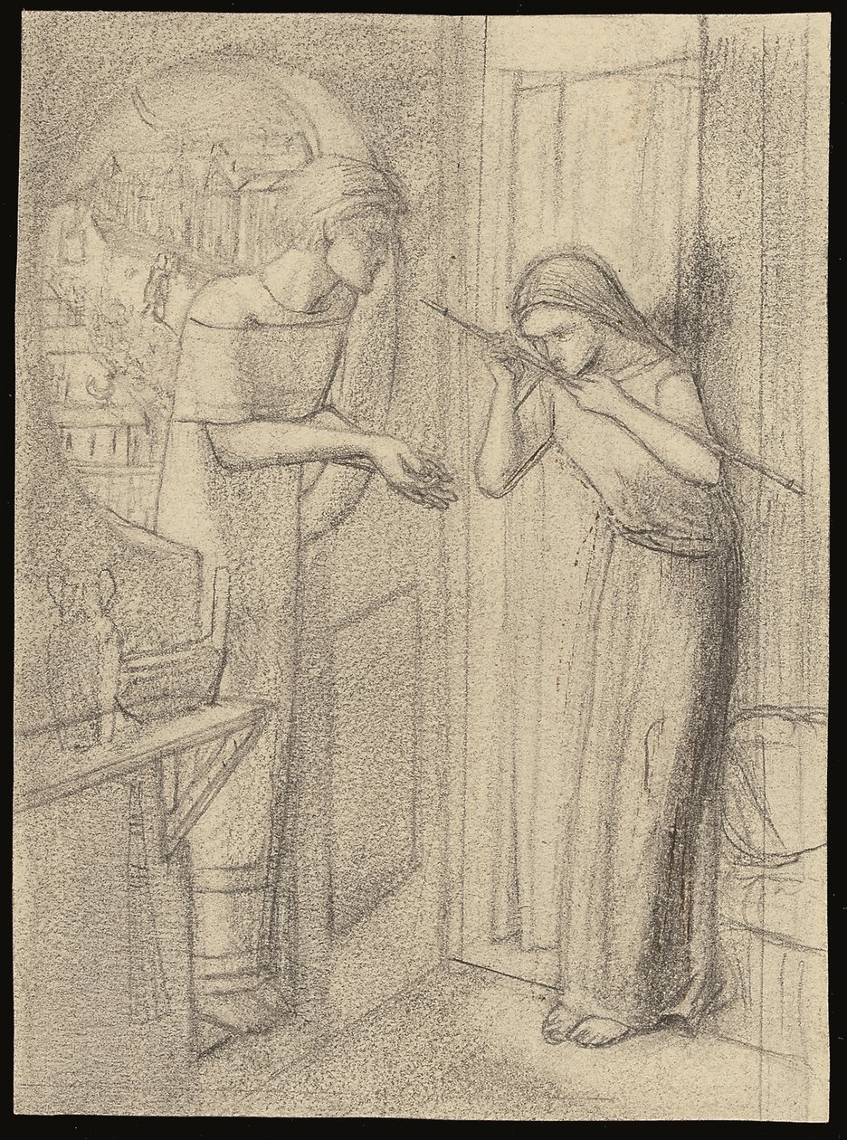 Clerk Saunders (lápiz sobre papel) de Elizabeth Eleanor (1834 62) Siddal