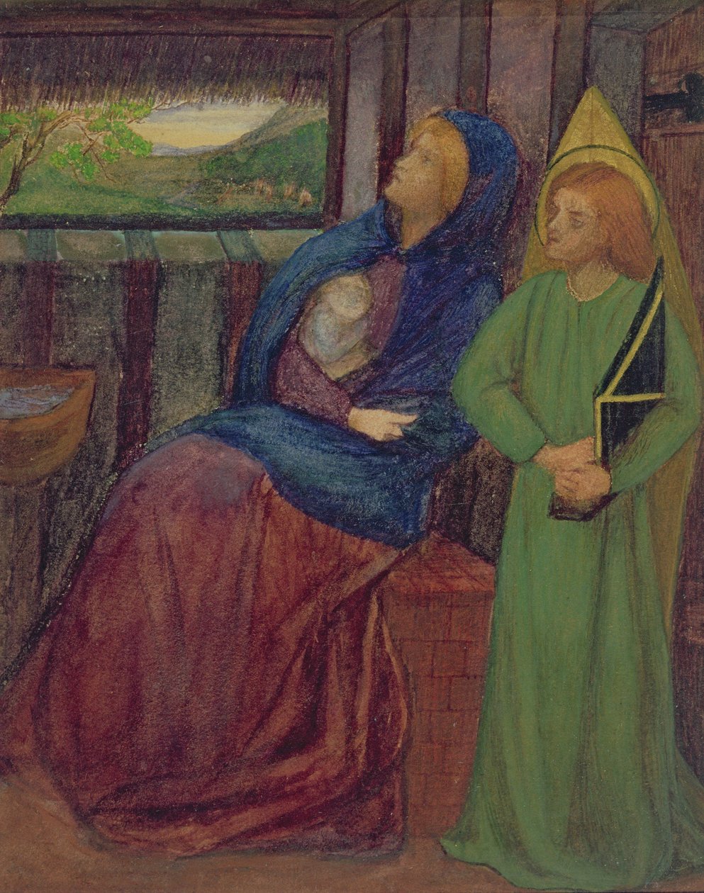 Sagrada Familia, c.1856 (acuarela sobre papel) de Elizabeth Eleanor Siddal