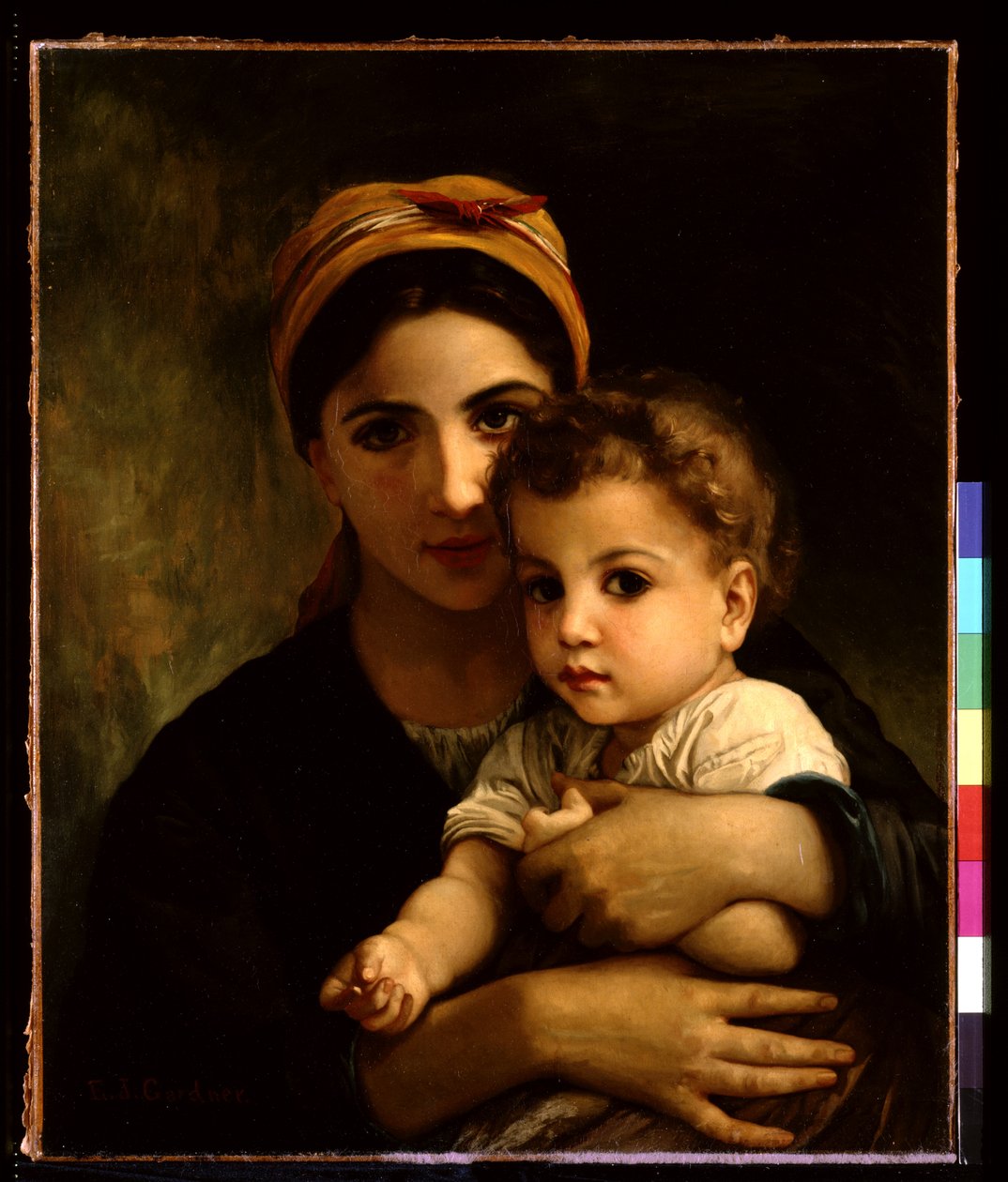 Joven con niño (óleo sobre lienzo) de Elizabeth Jane Gardner Bouguereau