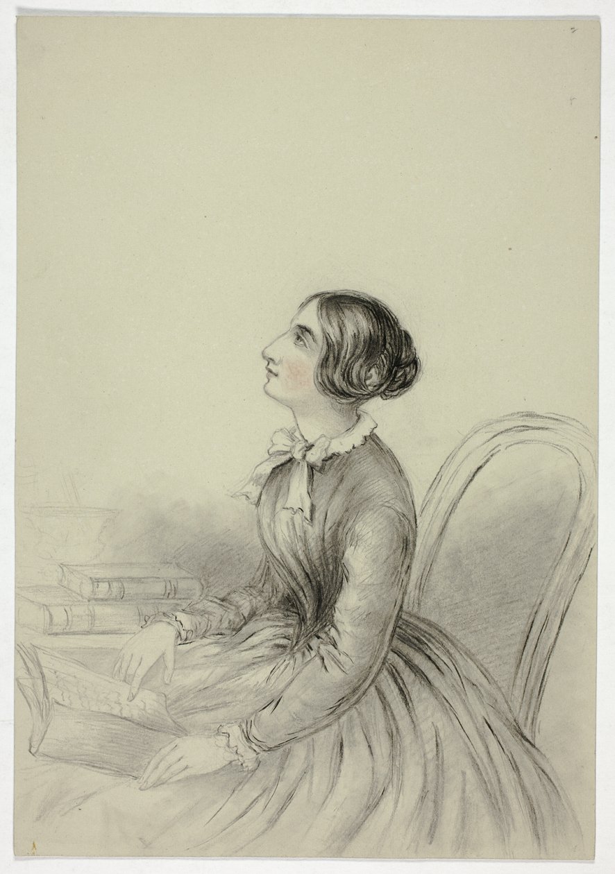Joven Mujer Inspirada Mientras Lee de Elizabeth Murray