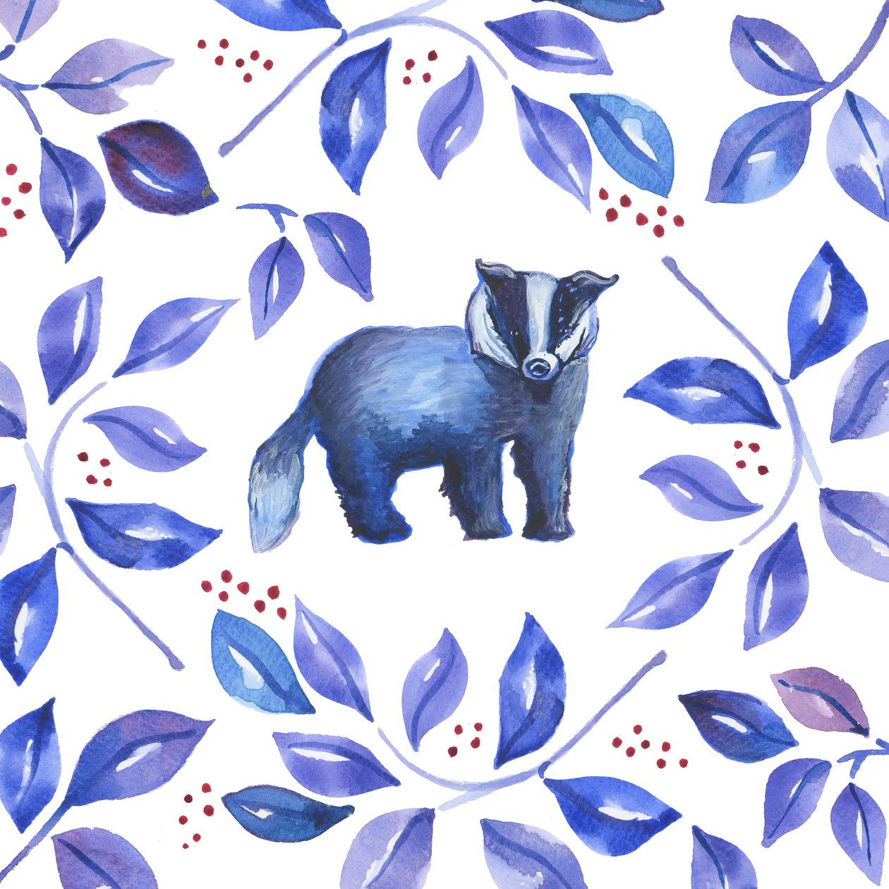 Tejón, 2018 (acuarela) de Elizabeth Rider