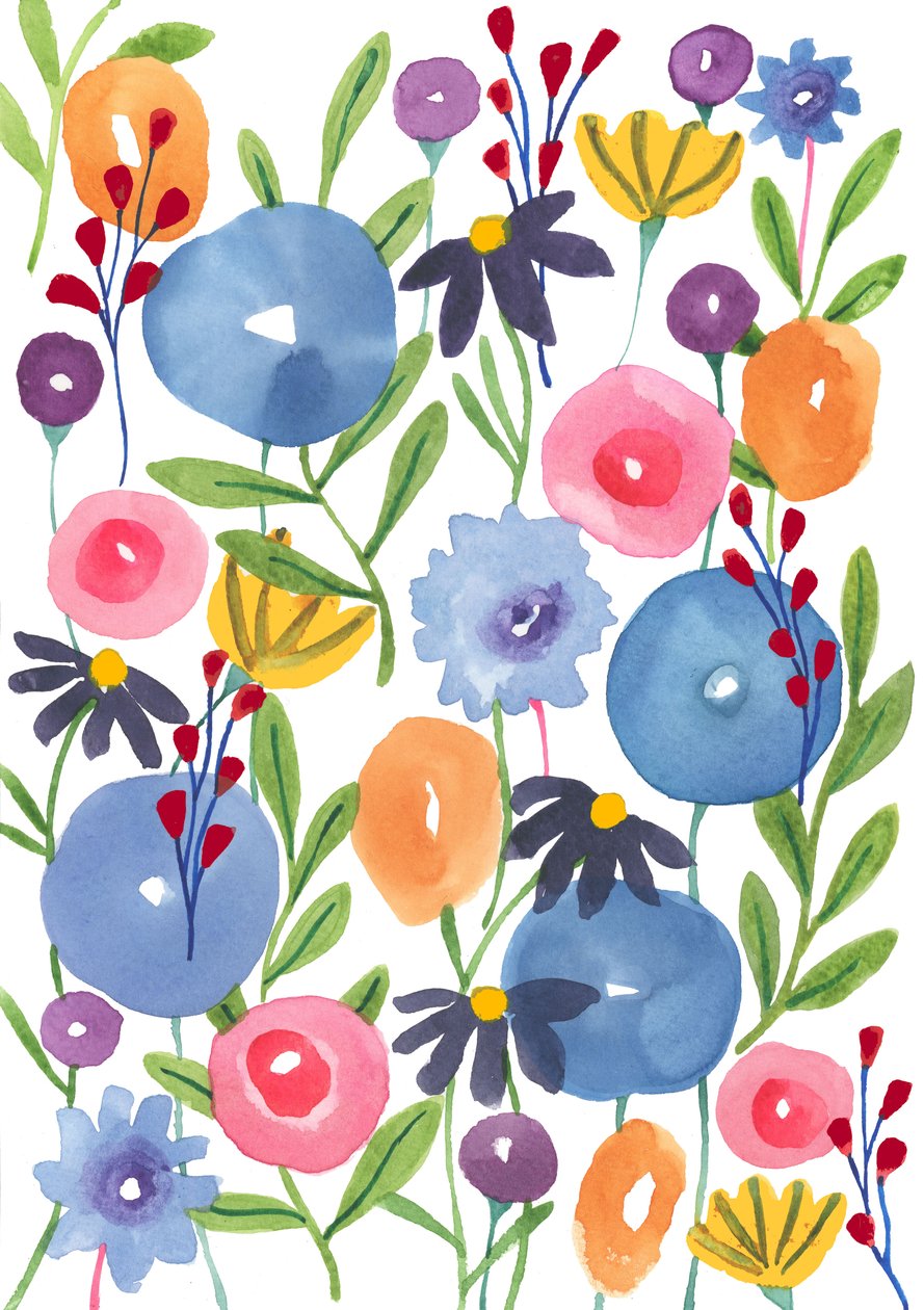 Flores boho, 2018 (acuarela) de Elizabeth Rider