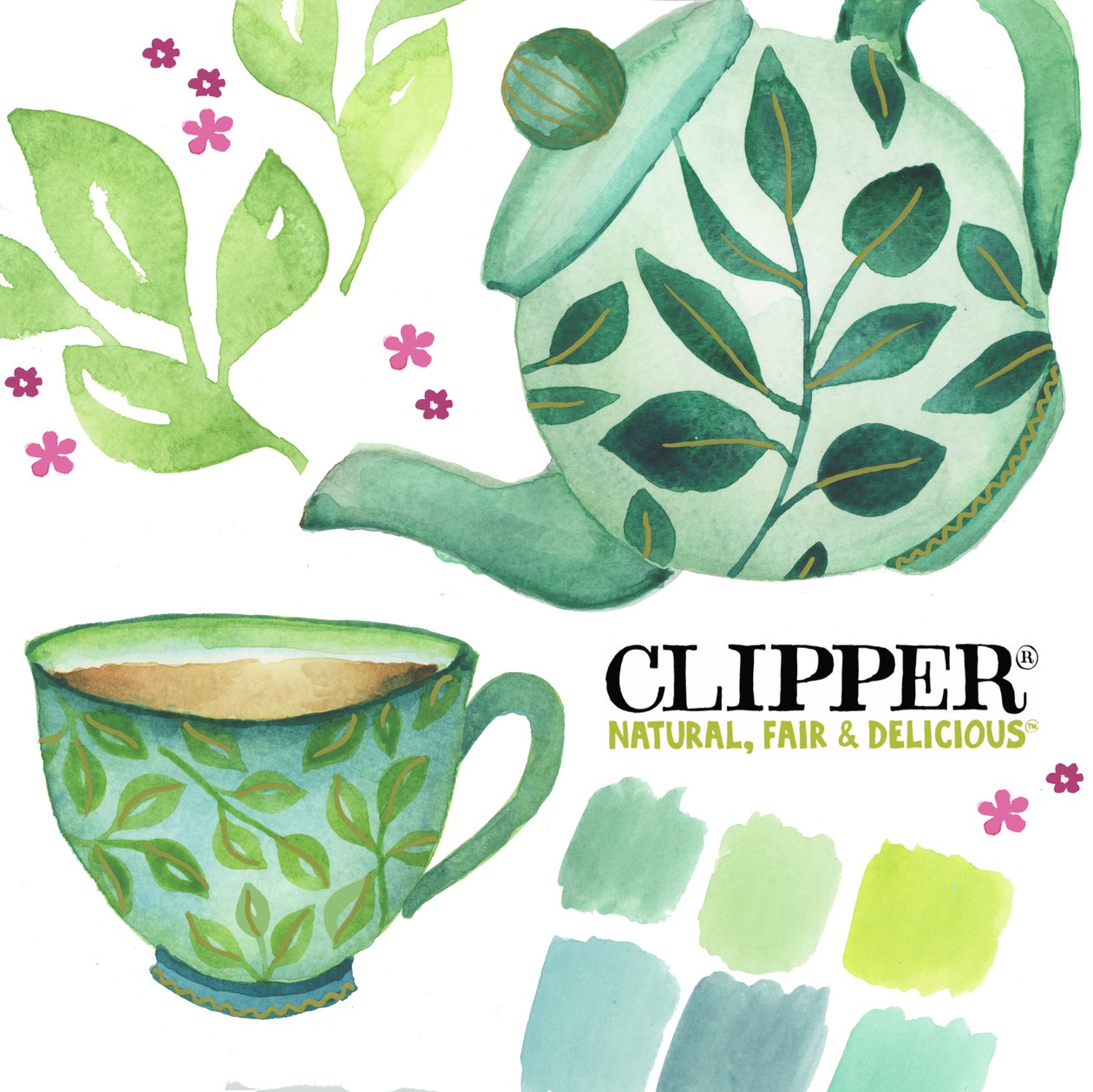Clipper Tea, 2018 (acuarela) de Elizabeth Rider