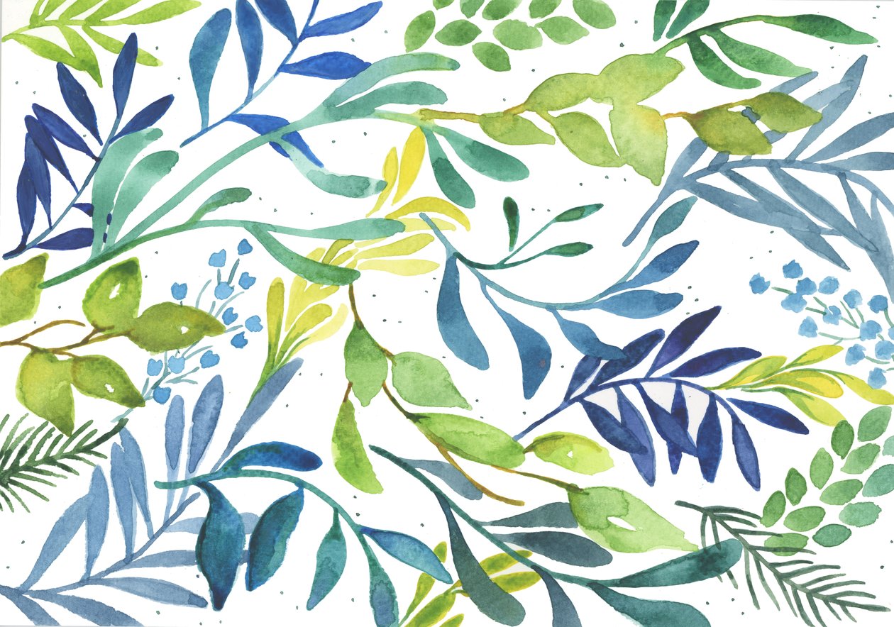Foliage Medley, 2018 (acuarela) de Elizabeth Rider