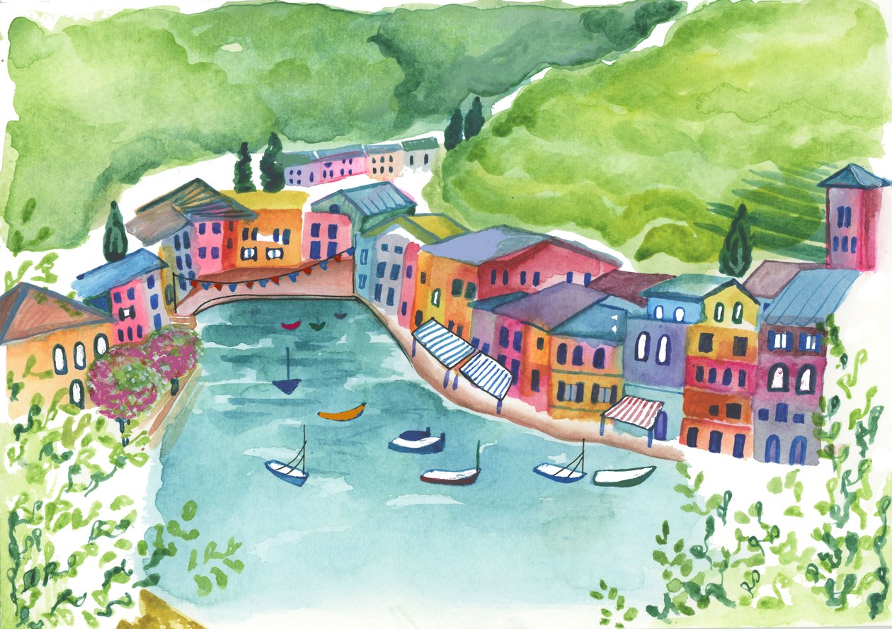 Puerto de Génova, 2018 (acuarela) de Elizabeth Rider