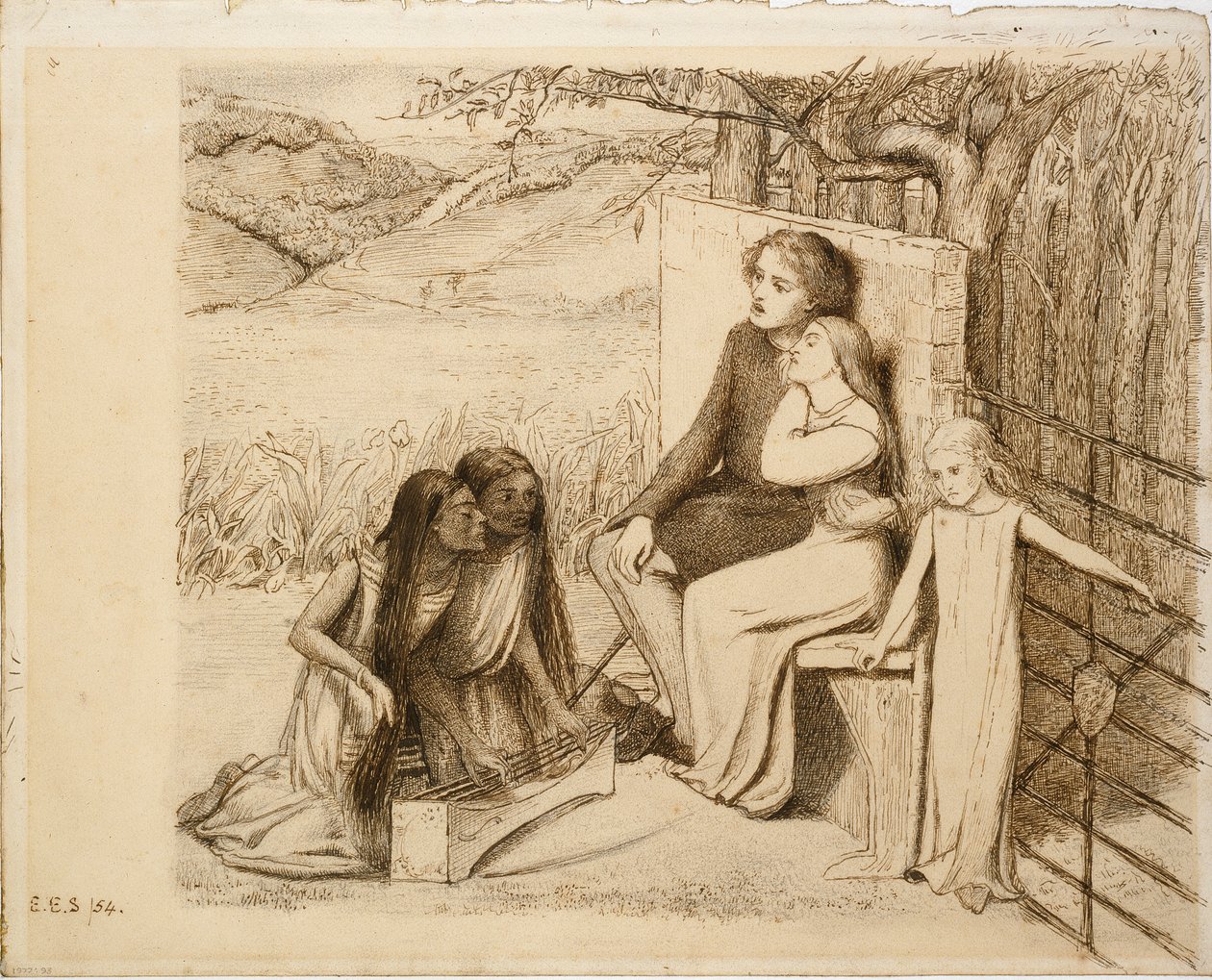 Dos amantes, 1854 de Elizabeth Siddal