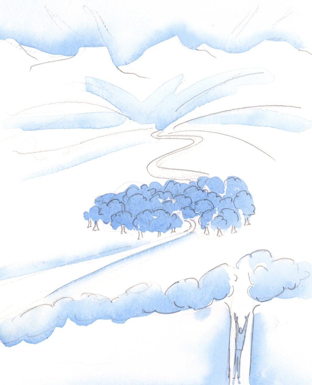 Una persona sumida en la confusión es sabia si se dirige al Padre del Cielo y cree en su amor, 2005 (acuarela sobre papel) de Elizabeth Wang