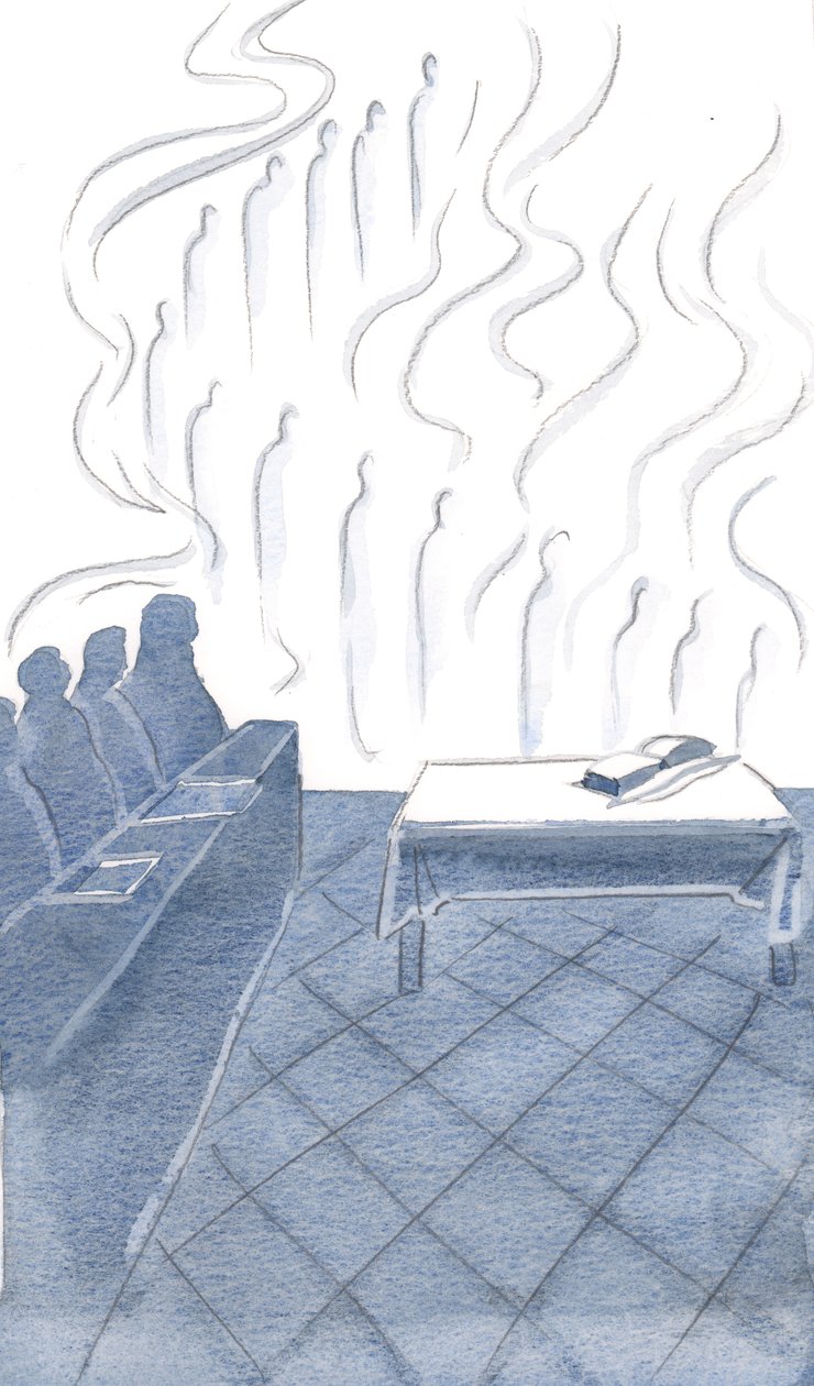 Los ángeles repetían los humildes cantos de los frailes, su adoración entrelazada en alegría y brillantes estandartes, 2000 de Elizabeth Wang
