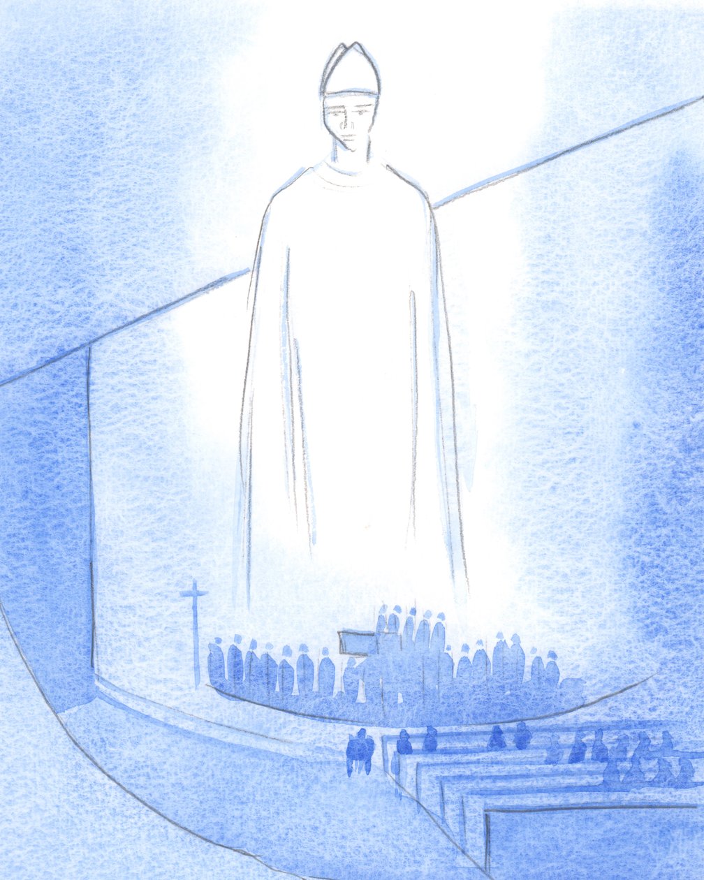Cuando las manos de un nuevo sacerdote fueron ungidas ("¿Que Jesús te preserve?"), Cristo, vestido como nuestro Obispo, estaba en el santuario de Elizabeth Wang