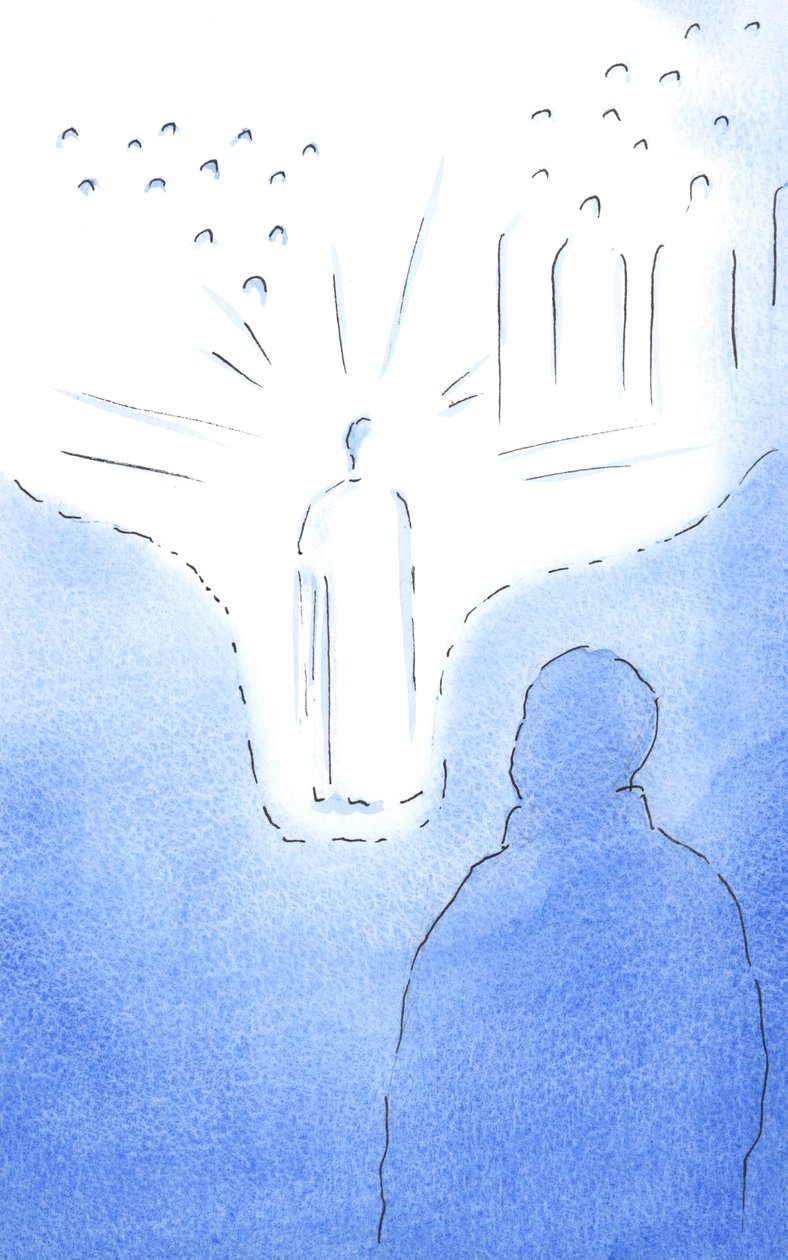 Con la oración, nos acercamos mucho a los Santos del Cielo, como si el suelo del cielo descendiera. Cada acto de fe nos lleva aún más cerca, 2002 de Elizabeth Wang