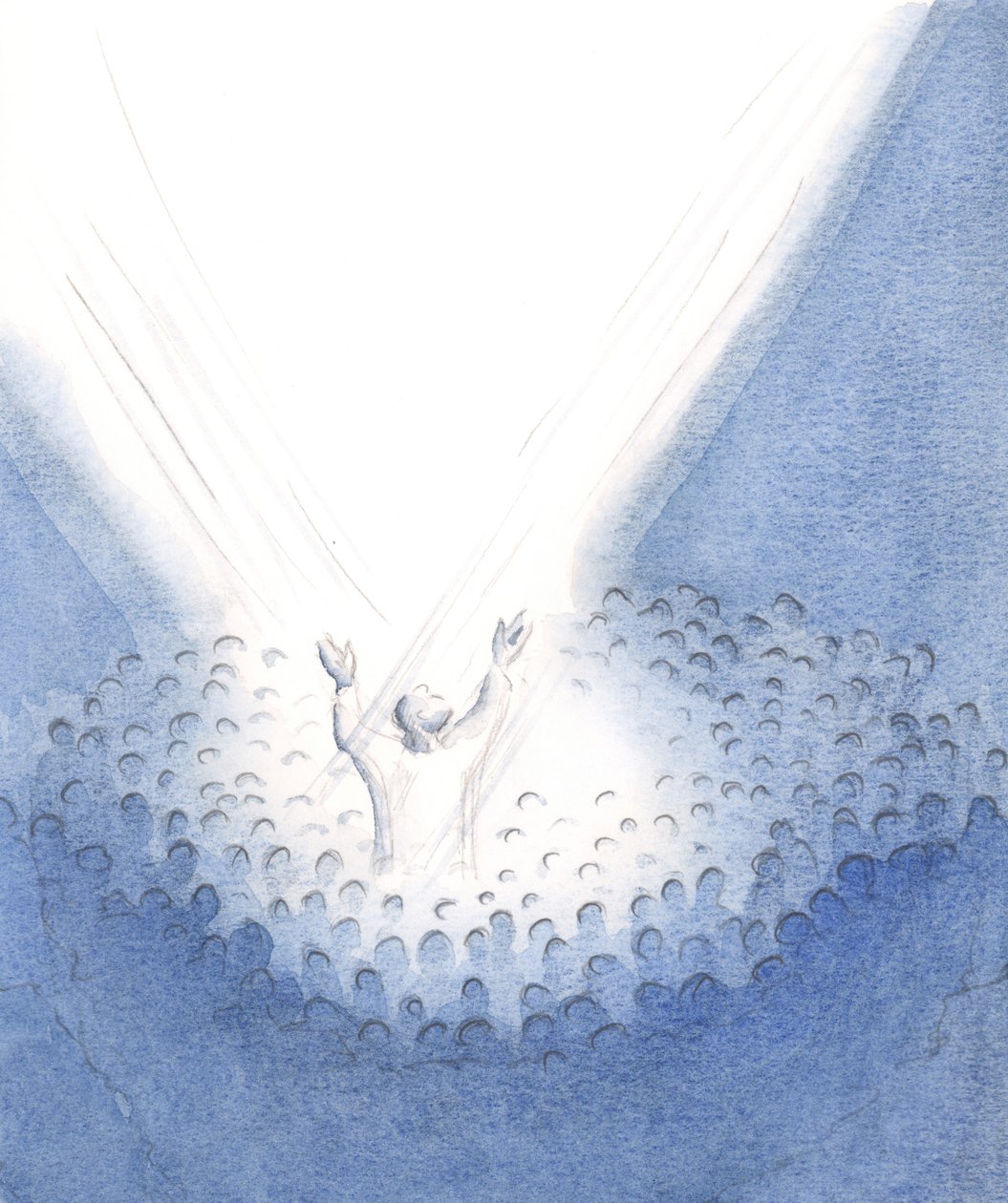 Cristo está presente aquí con nosotros en la Misa, verdaderamente humano, ofreciendo Su sublime Sacrificio en nombre de Sus hermanos y hermanas de Elizabeth Wang