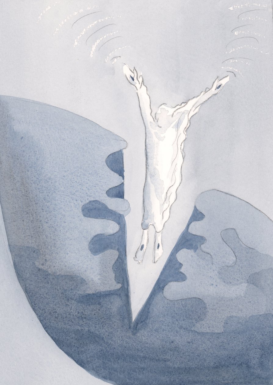 Cristo salta amorosamente a las temibles y oscuras profundidades de nuestros corazones. de Elizabeth Wang
