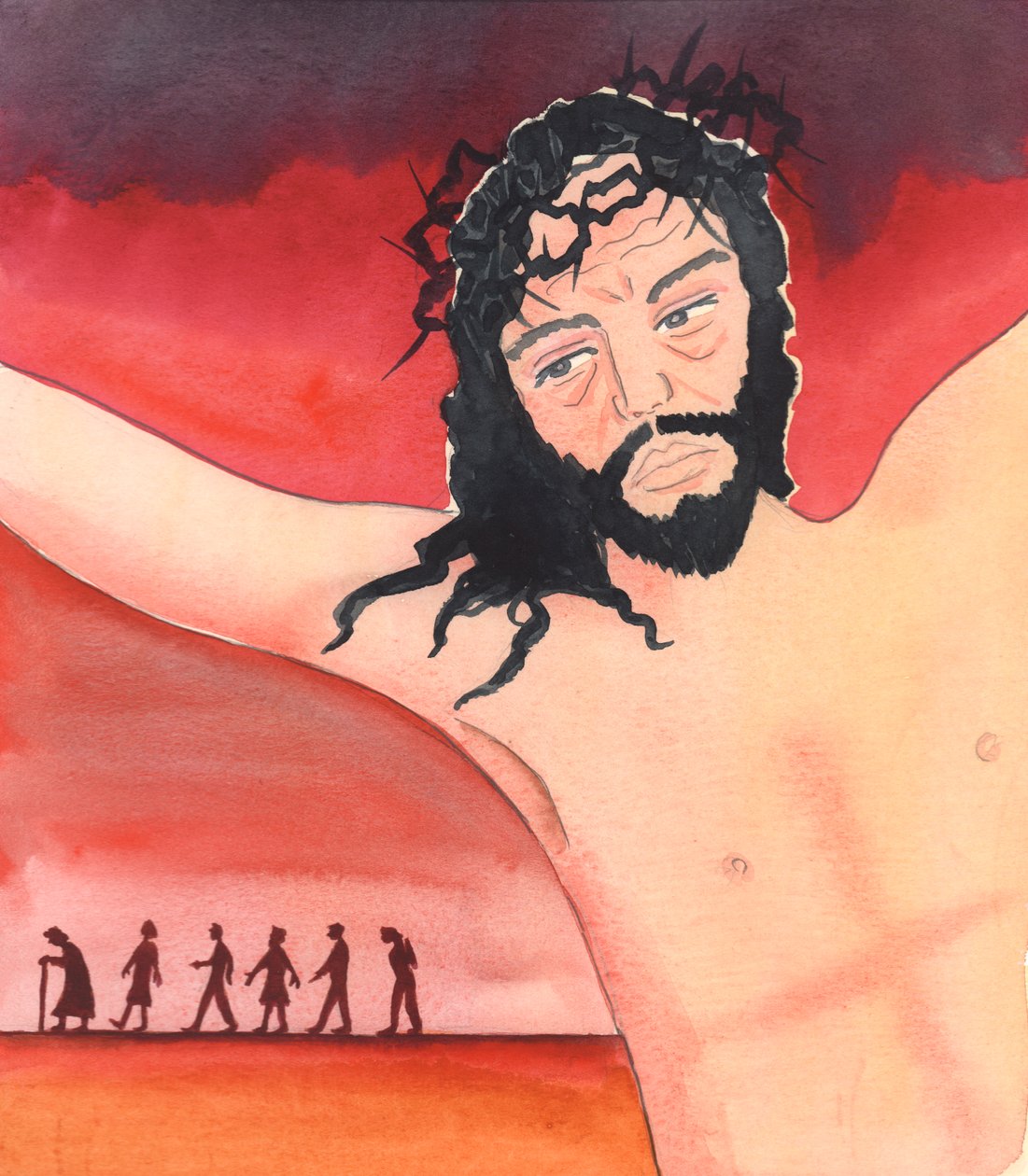 Cristo habló en la Consagración del vino, diciendo "Derramo Mi Sangre por ellos" de Elizabeth Wang