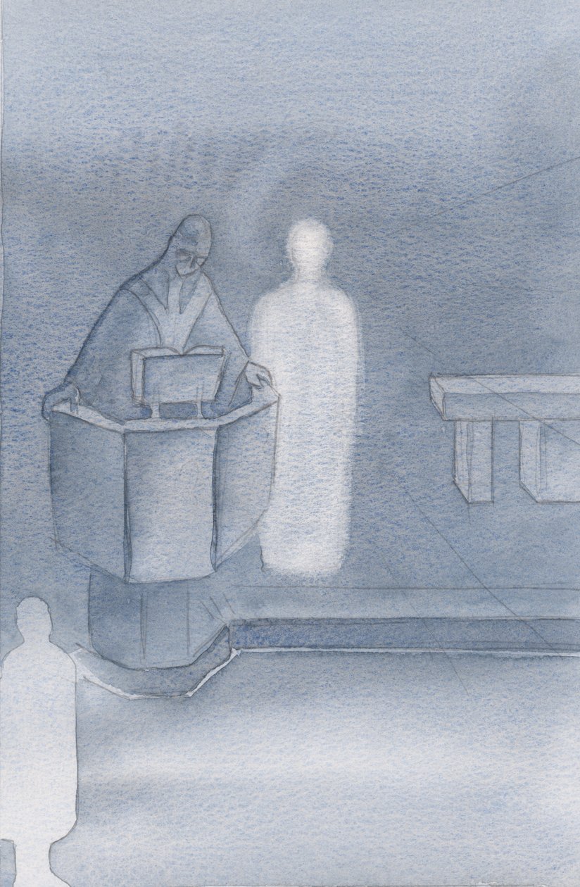 Cristo estaba al lado del sacerdote que leía el Santo Evangelio para todos nosotros, que era la propia palabra de Cristo de Elizabeth Wang
