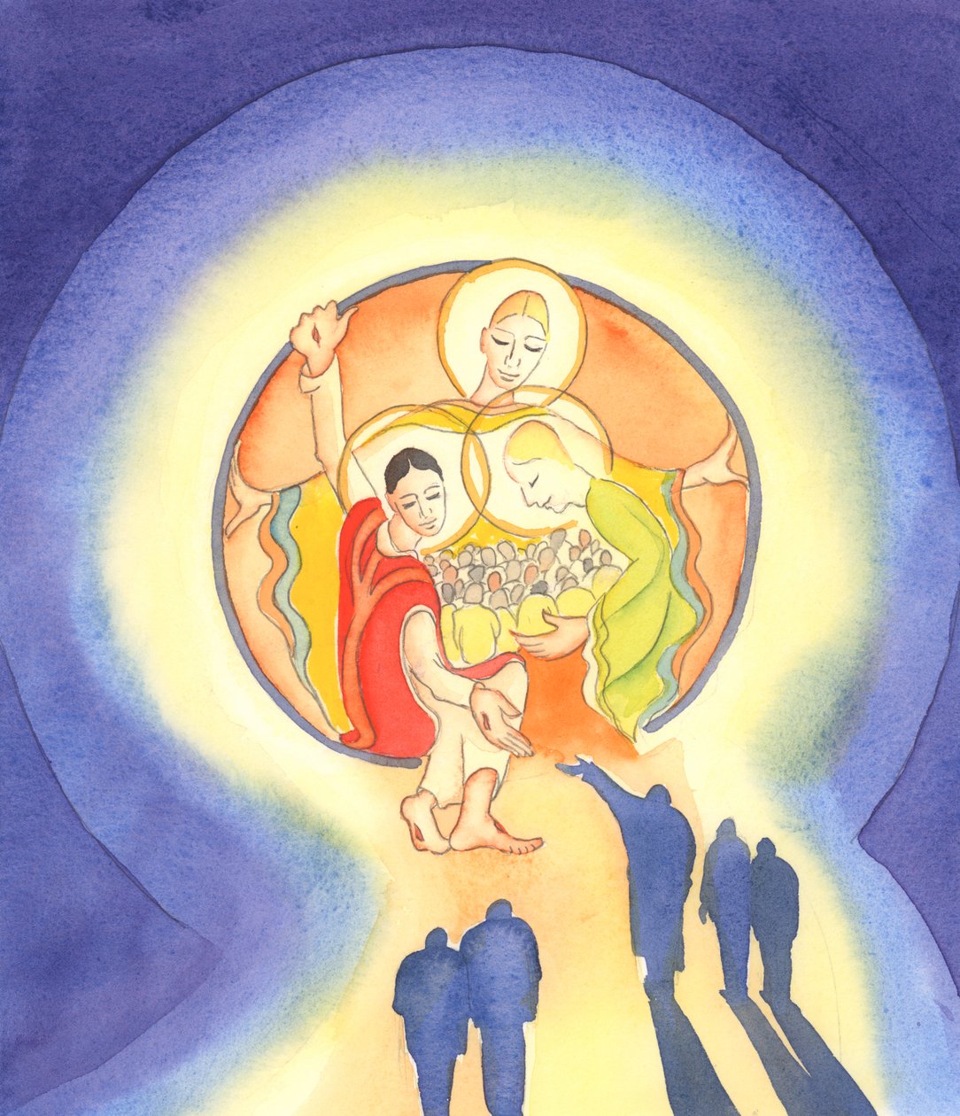 Cristo da la bienvenida al alma contrita y dispuesta en el corazón de la Santísima Trinidad. "Los que se esconden en Él no serán condenados" (Sal 33) de Elizabeth Wang