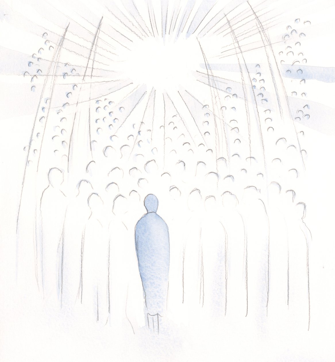 Cada persona por la que oramos es levantada a la luz de Dios y ayudada por las oraciones de los santos, 2000 de Elizabeth Wang
