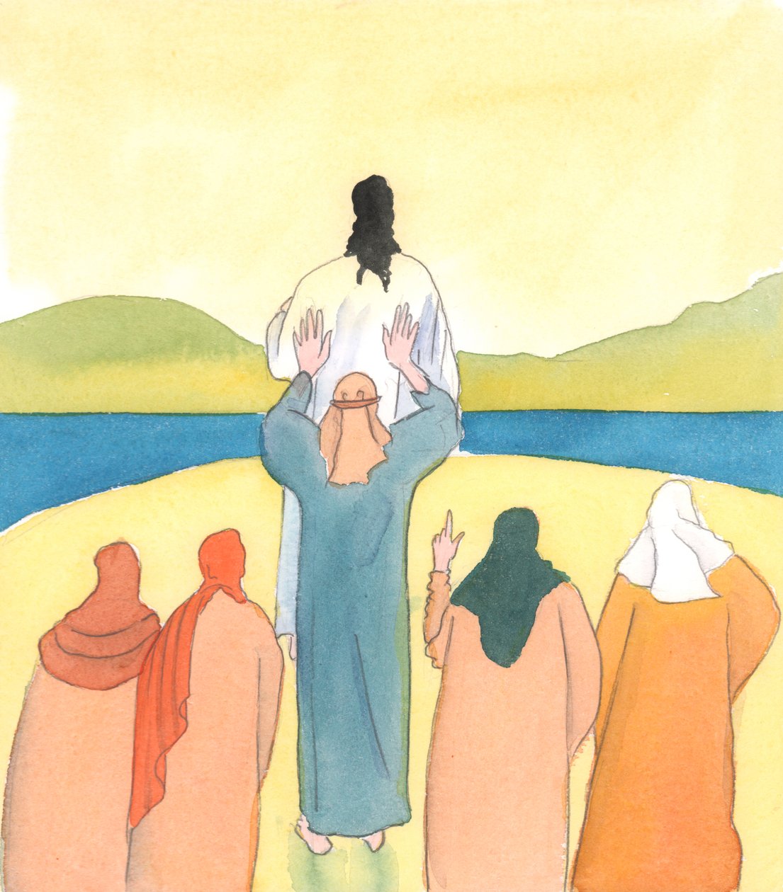 Cada sacerdote debe ser "otro Cristo" para nosotros; sin embargo, no debemos sorprendernos si somos tratados injustamente por un sacerdote, 2005 (acuarela sobre papel) de Elizabeth Wang