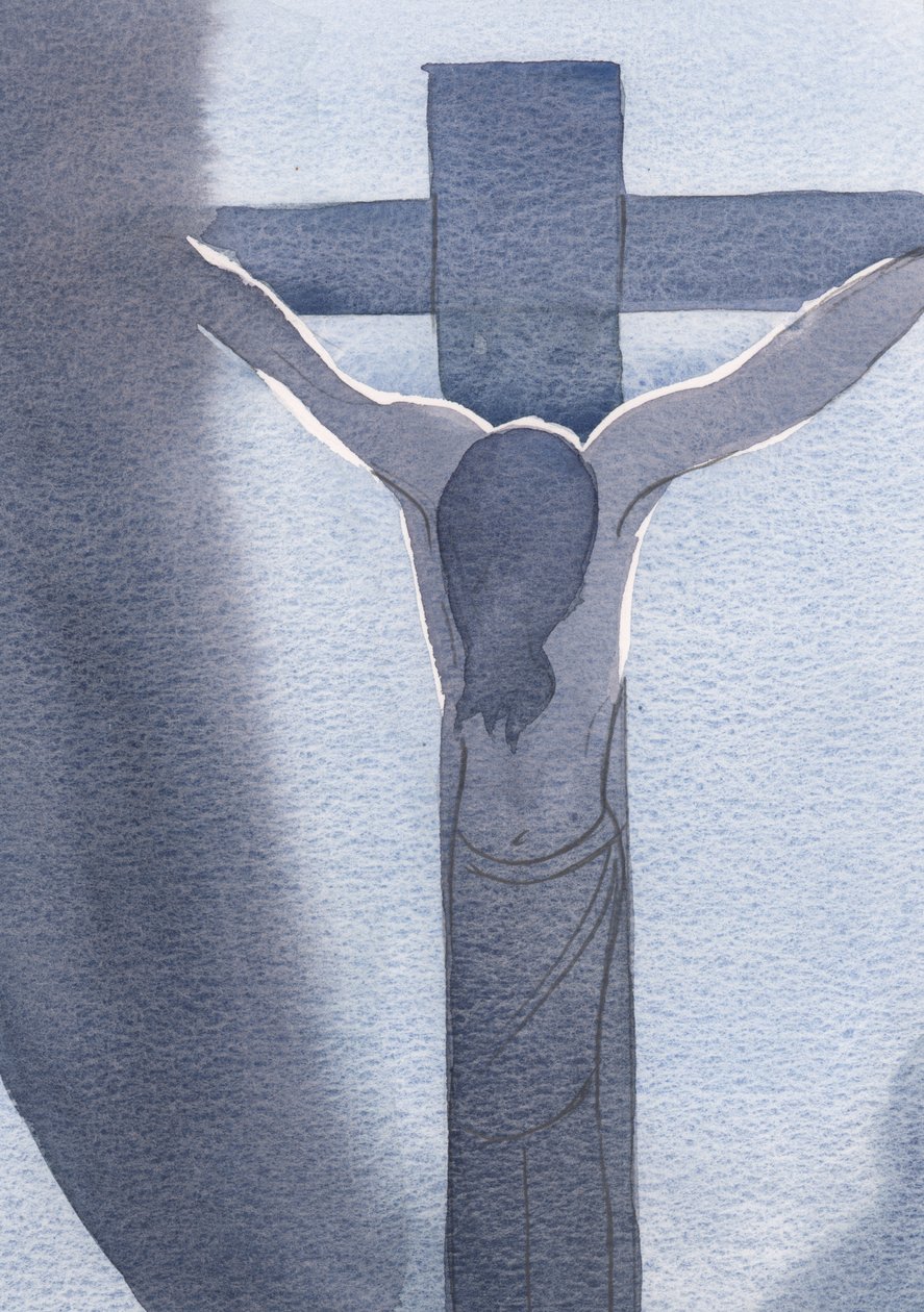 Vi a Jesús, crucificado y ensangrentado, con la cabeza inclinada en tormento. Aquí es donde el amor lo llevó, 2000 de Elizabeth Wang