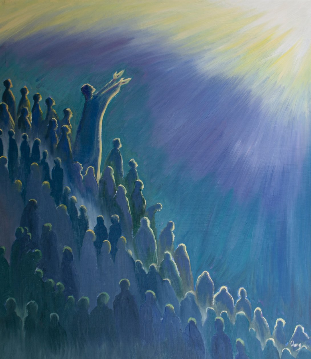Es a través de Jesús, que intercede por nosotros en la Santa Misa, que nuestra oración asciende al Padre, en el Espíritu, 2000 de Elizabeth Wang