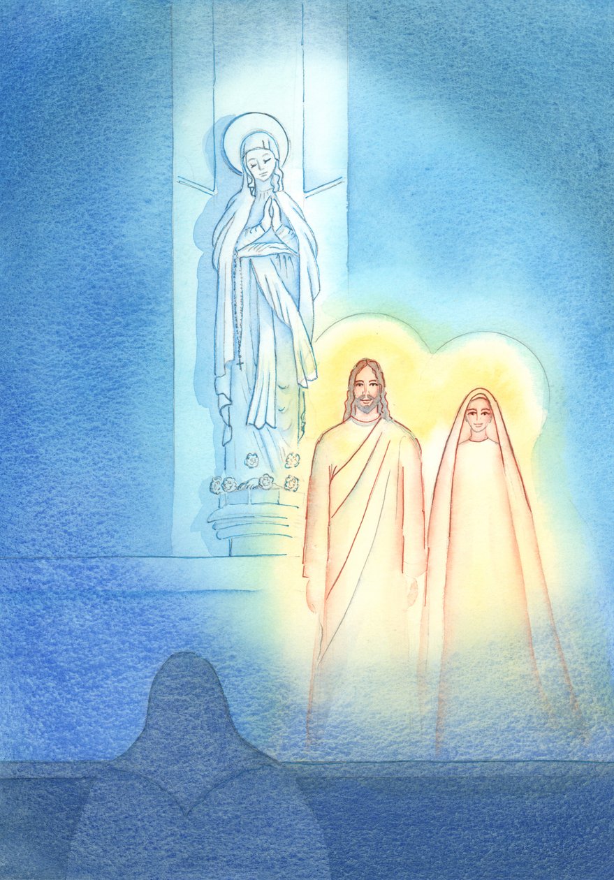A Jesús le agradó traer a Su Madre María para estar con Él en la Capilla de la Señora, y mostrarme lo que creo, 2002 de Elizabeth Wang