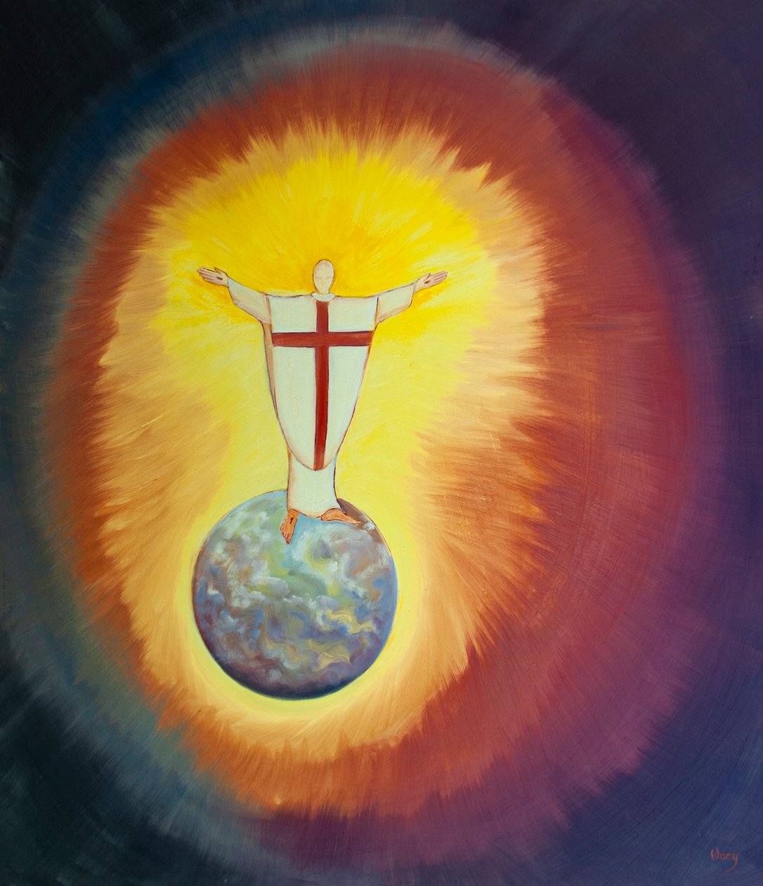 Jesucristo es nuestro Sumo Sacerdote que intercede por nosotros ante el Padre en cada Misa, 2000 de Elizabeth Wang