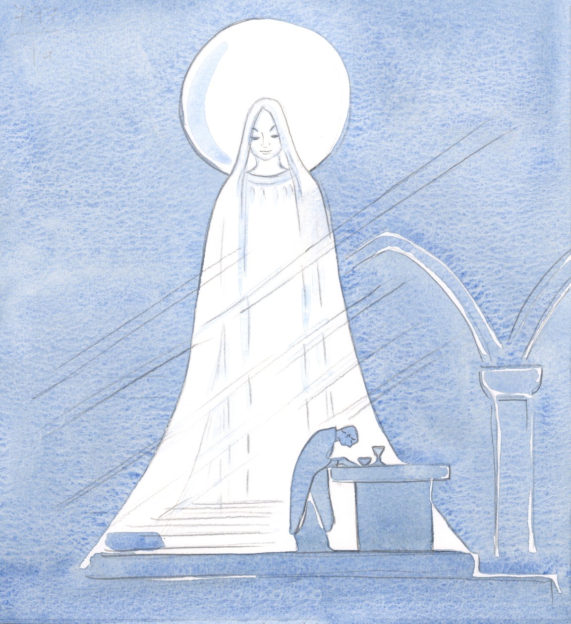Jesús es verdaderamente el Hijo de María; todo lo que tiene, en Su sagrada humanidad, proviene de Su Santa Madre, 2000 de Elizabeth Wang