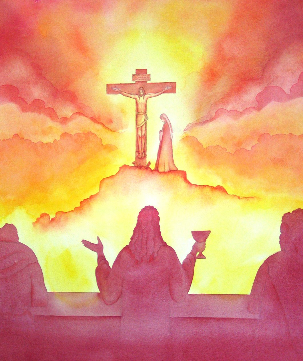 La noche antes de morir, Jesús instituyó la Sagrada Eucaristía, en la Última Cena, 2001 de Elizabeth Wang
