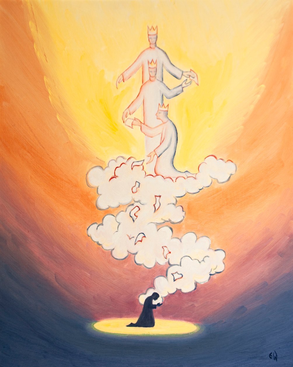 Nuestras oraciones por otros se elevan como cartas llevadas en una nube de incienso al suelo del Cielo, a Dios la Santísima Trinidad, llevando todos los nombres de nuestros seres queridos de Elizabeth Wang