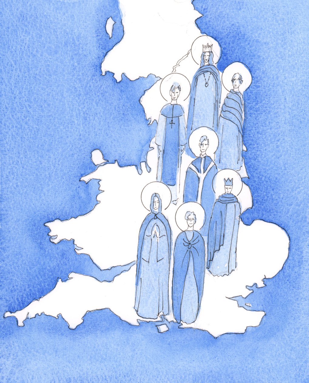 El Señor invita a los obispos a recordar que Inglaterra fue católica durante mil años. No deberían temer a unos cuantos ateos ruidosos de nuestros días, 2005 (acuarela sobre papel) de Elizabeth Wang