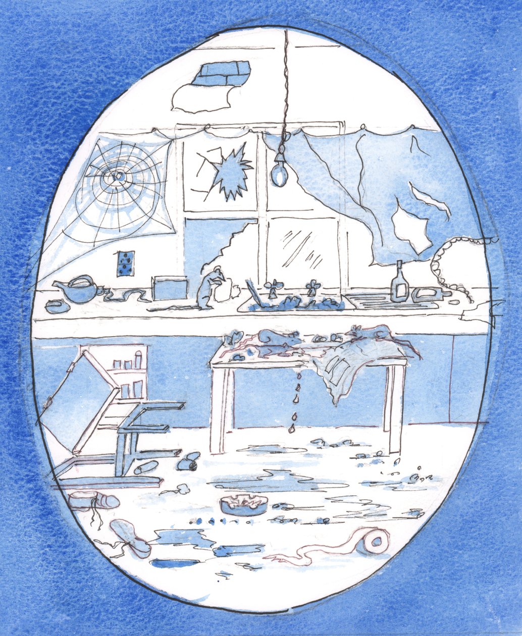 El alma de alguien que vive en pecado grave sin arrepentirse, 2005 (acuarela sobre papel) de Elizabeth Wang