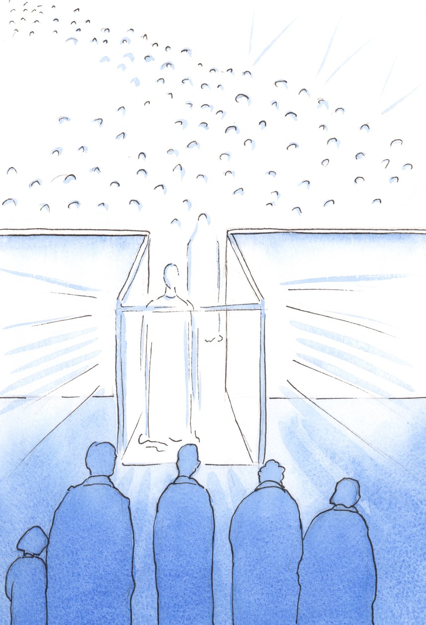 El tabernáculo es como un pasillo hacia el Cielo donde podemos encontrarnos con Cristo y sus santos y prepararnos para el Cielo al final de la vida, 2002 de Elizabeth Wang