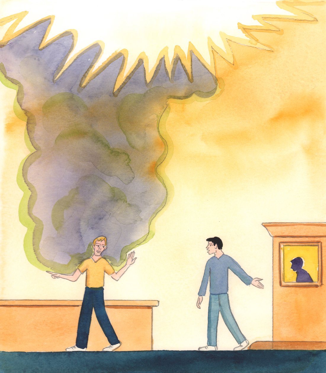 Aquellas almas que viven como católicos pero que nunca usan los Sacramentos de la Penitencia son como las personas que nunca se lavan ni se limpian los dientes pero que imaginan que es agradable estar con ellos, 2005 (acuarela sobre papel) de Elizabeth Wang