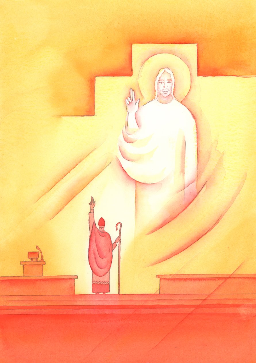 A través de cada obispo que está en comunión con el Papa, Dios Padre nos santifica, enseña y guía, 2002 de Elizabeth Wang