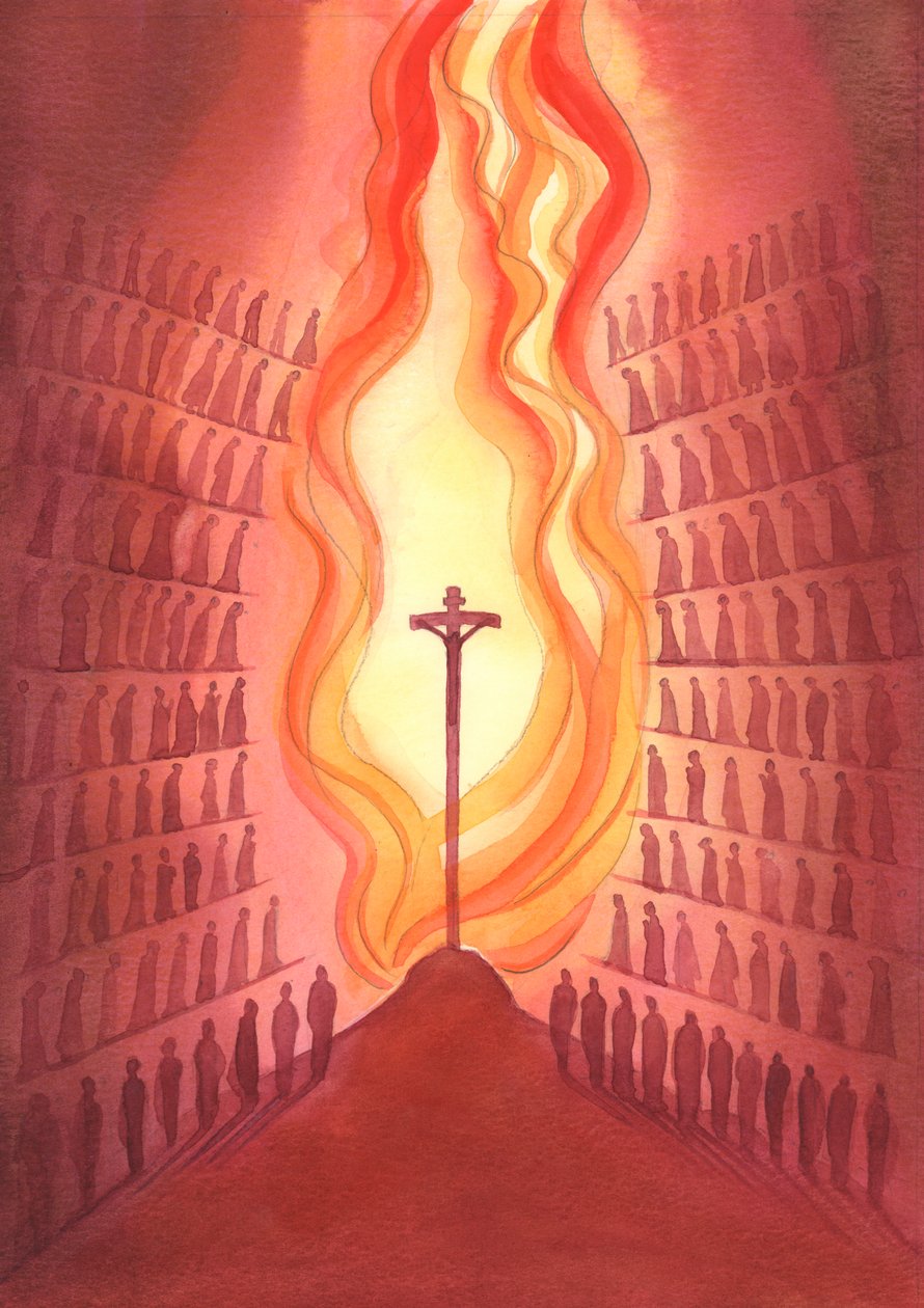 A través de la Misa, cada generación del pueblo de Dios está presente en el único Sacrificio de Cristo mientras se representa en el altar de Elizabeth Wang