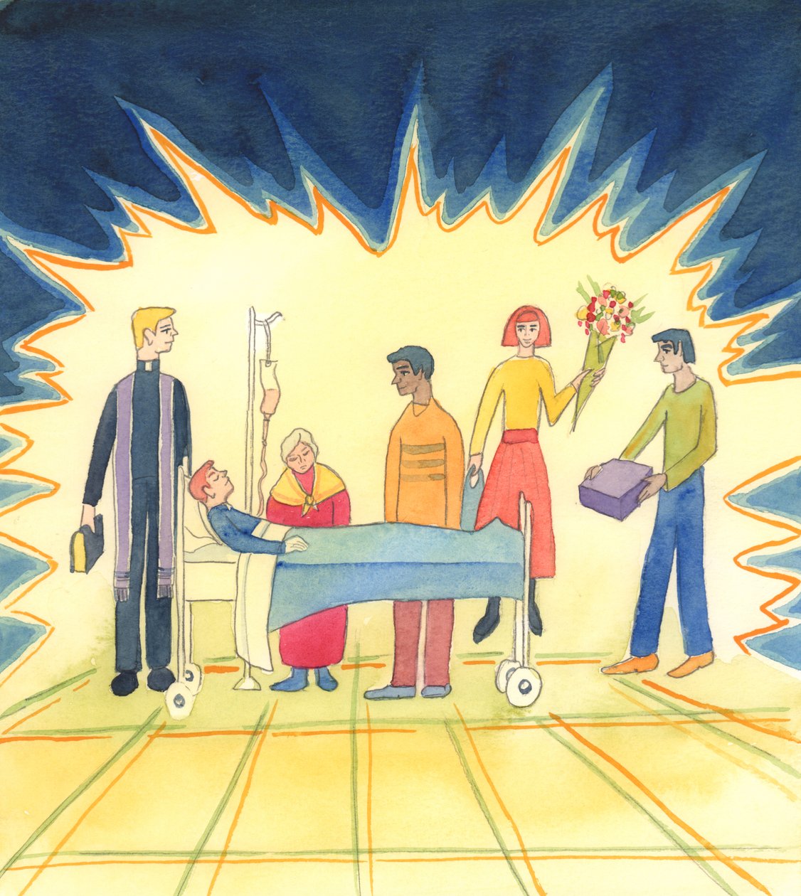 Cuando las personas muestran verdadera bondad y compasión hacia los enfermos, discapacitados, heridos o moribundos, y los cuidan con ternura hasta que Dios decide llamar al enfermo para que abandone la vida terrenal, muestran respeto por la vida, 2005 (acu de Elizabeth Wang