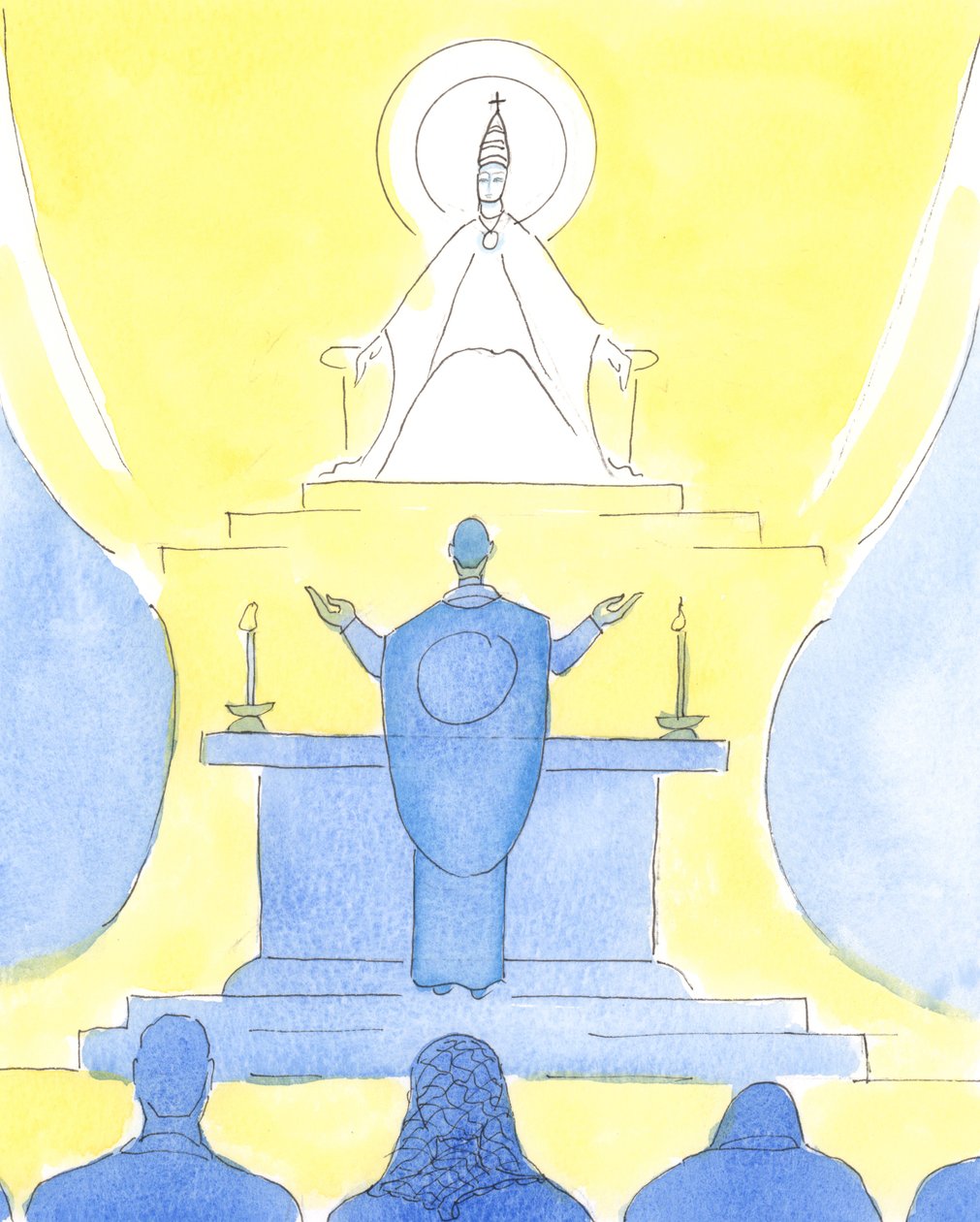 Cuando el sacerdote y el pueblo miran en la misma dirección en la Misa, todos miran juntos hacia el Padre, para alabarlo a través de Cristo de Elizabeth Wang