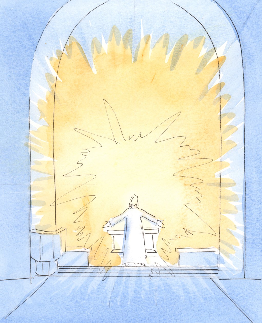 Cuando el pan ha sido consagrado en la Misa, Cristo está sustancialmente presente en nuestro altar, en toda su gloria de Elizabeth Wang