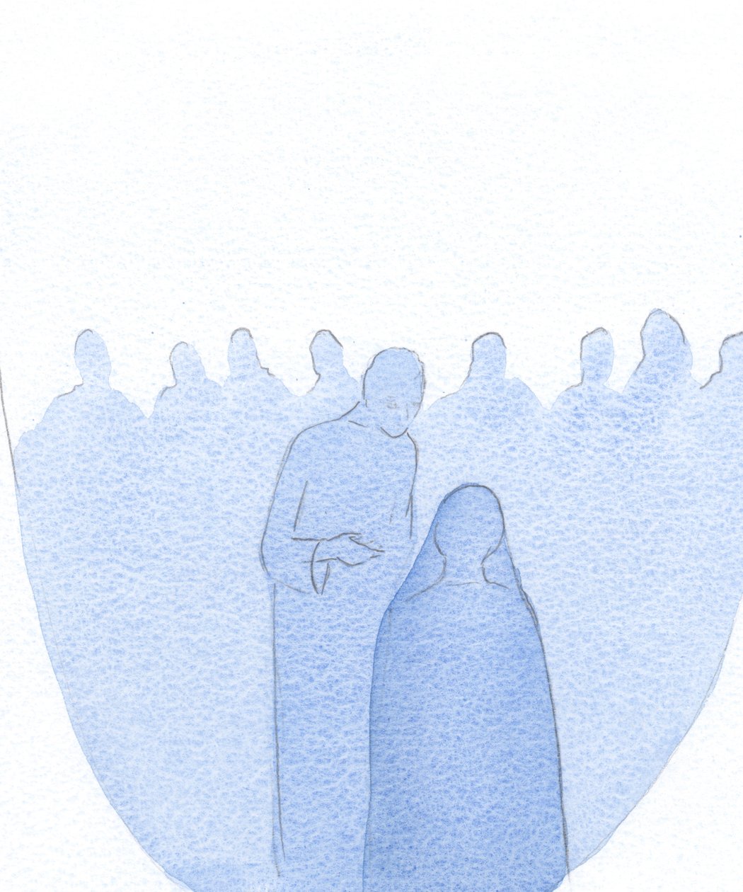 Cuando el niño Jesús fue encontrado en el Templo, se inclinó hacia adelante, explicando en silencio a su Santa Madre (con infinita bondad) que su obra ya había comenzado. de Elizabeth Wang