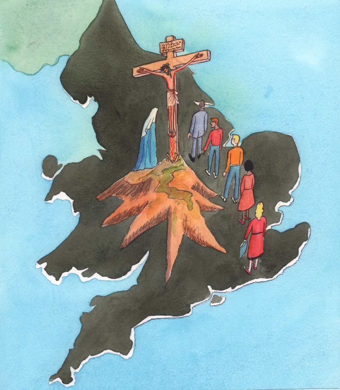 Cada vez que se celebra la Misa en nuestro país, es como si el Calvario apareciera en el corazón de Inglaterra, 2002 de Elizabeth Wang