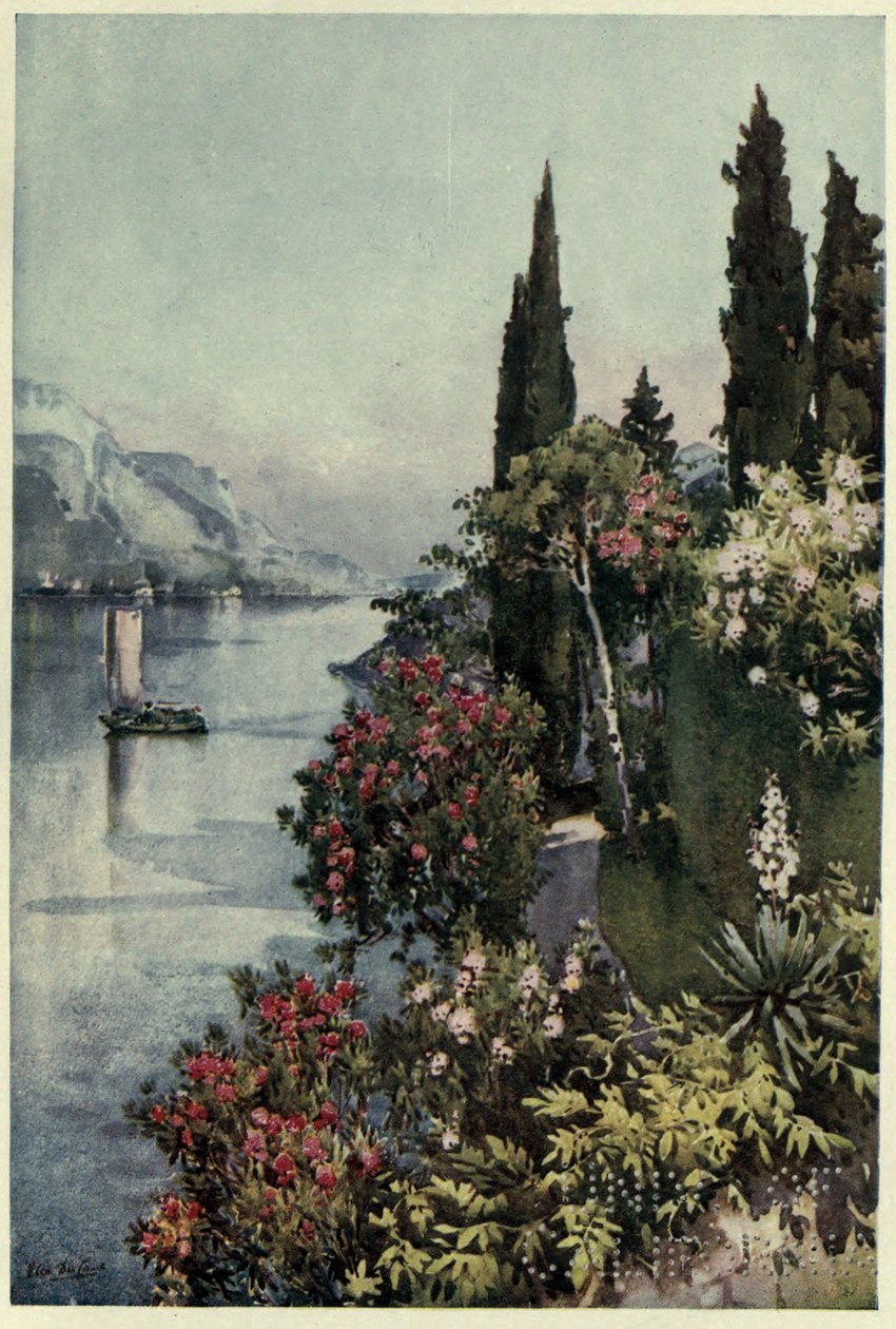 Villa Giulia, Lago di Como, Ilustración de "Los lagos italianos" de Richard Bagot de Ella Du Cane