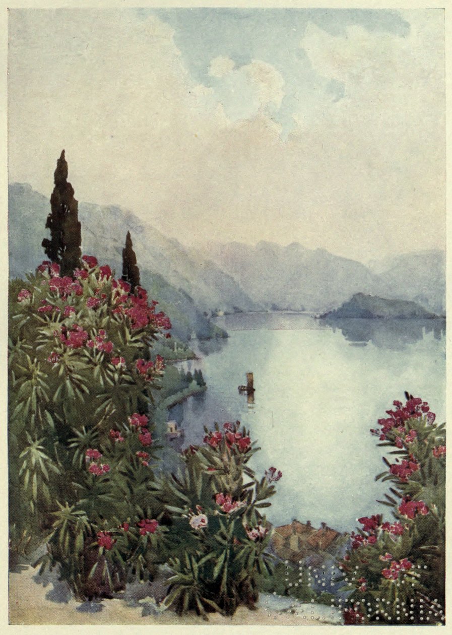 Villa Serbelloni, Lago di Como, Ilustración de "Los lagos italianos" de Richard Bagot de Ella Du Cane